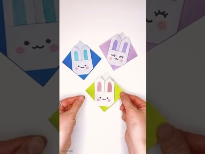 How to Make Origami Bunny Bookmark | Easy Paper Crafts #Shorts