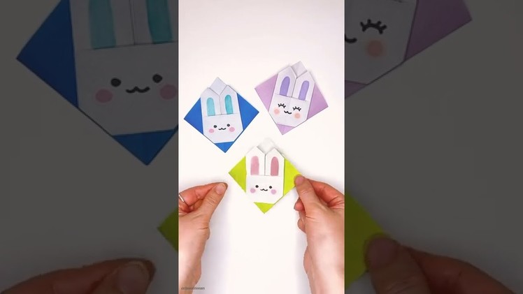 How to Make Origami Bunny Bookmark | Easy Paper Crafts #Shorts