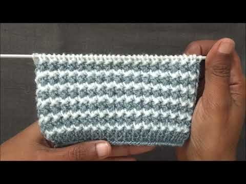 Knitting Double Color Sweater Pattern. Two Colour Knitting Design दो रंगो का आसान डिज़ाइन