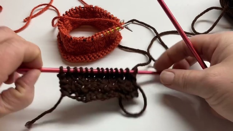 Knitting : make a simple flat pattern into a pattern worked in the round !