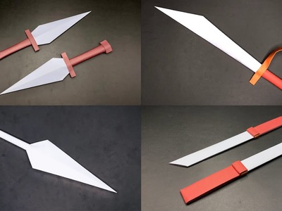 Making Origami NINJA WEAPONS From Paper Crafts Easy | Paper Sword | Paper Knife | Paper Kunai |