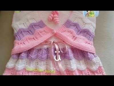 New amazing hand knitting baby frock design