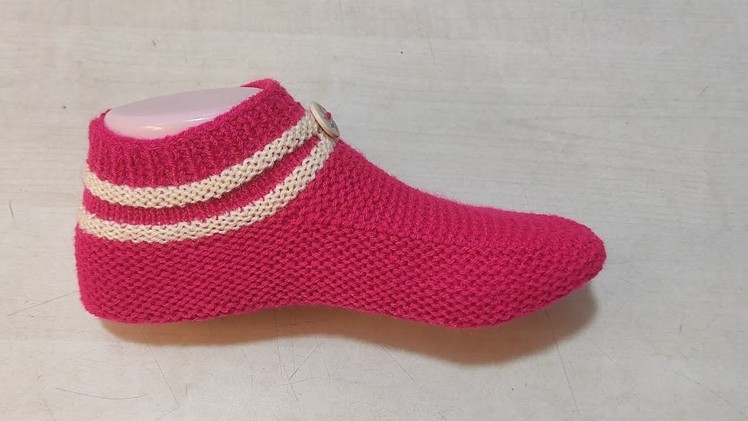 New design super easy ladies knitting booties-socks size number 5-6