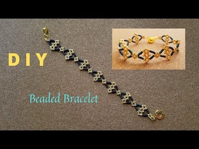 Seed Bead Bracelet. DIY How to make beaded bracelet. Beaded Jewelry. Pulsera. Braccialetto