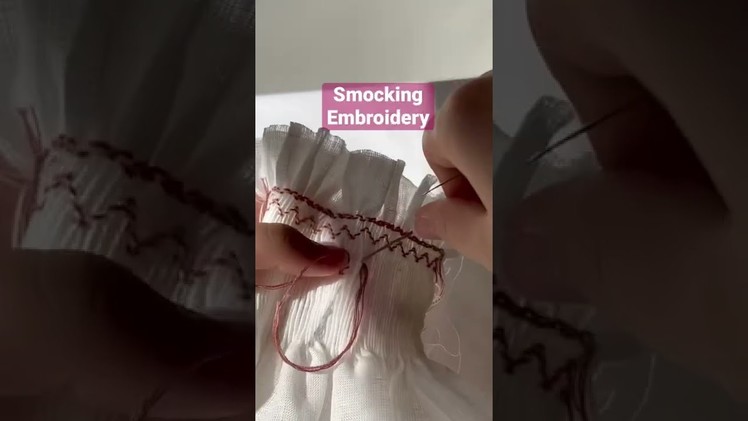 Smocking Embroidery ???? #shorts #sewing #embroidery