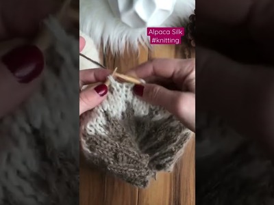 Softest Alpaca Silk yarn #knitting is like knitting a cloud ☁️ #knit #knittingtutorial #beanie