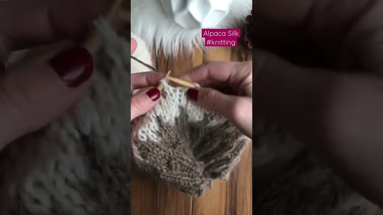 Softest Alpaca Silk yarn #knitting is like knitting a cloud ☁️ #knit #knittingtutorial #beanie