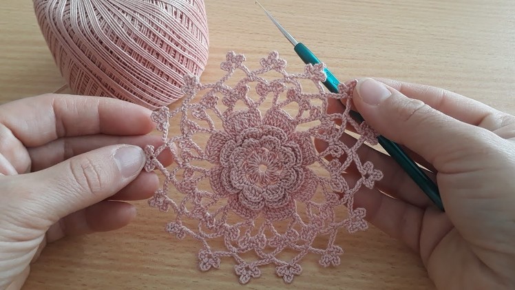 SUPER Easy Beautiful Flower Crochet Pattern Knitting Online Tutorial for Beginners.Tığ işi