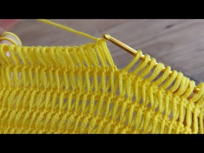 Super Easy Tutorial Knitting Tunisian -    Tunus işi Çok Kolay Örgü Modeli. 
