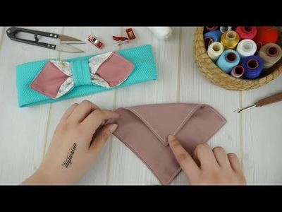 Using Square Fabric to Make Headband with Bow ❤️ How to Make a Headband Bow with Fabric