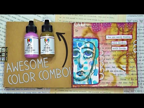 Watery Acrylic Paint Technique for Art Journal Background