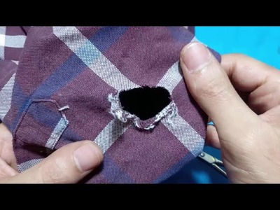 Best way to amazingly fix a hole on your shirt. do it yourself and save your clothes
