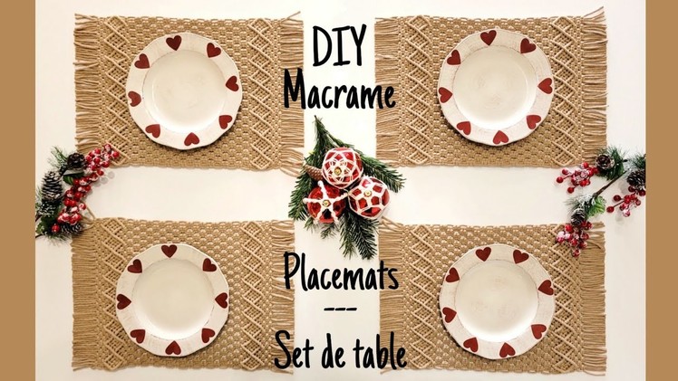 DIY Easy Tutorial Macrame Placemats EN-FR Tuto Set de table en macrame Facile