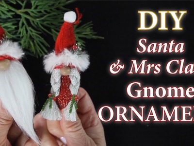 DIY Gnome Ornament | Santa & Mrs Claus Mini Gnomes | How To Make a No Sew Tiny Gnome | Glove Gnome