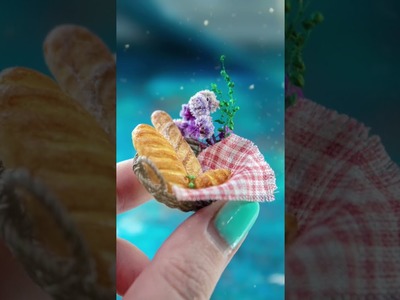 DIY miniature bread with polymer clay and toothpick tutorial