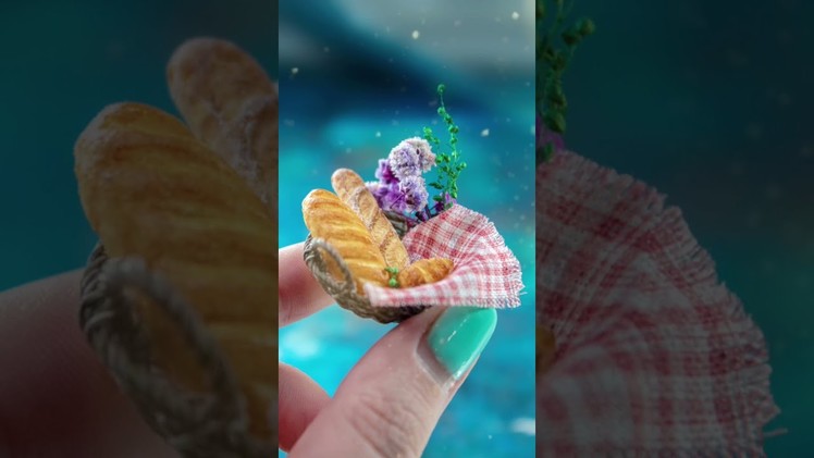 DIY miniature bread with polymer clay and toothpick tutorial