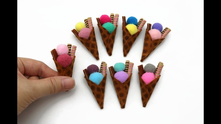 DIY Miniature Craft - Mini Ice Cream Cone