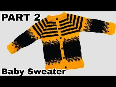 Gle Se Shuru Hone Wala Two Colour Baby Sweater Design Part ~2~# 217  Sweater main Baju kaisey banaye