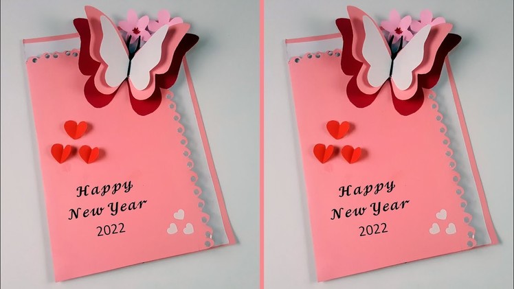 Happy new year card 2022 | how to make new year greeting card | Happy new year pop up card making
