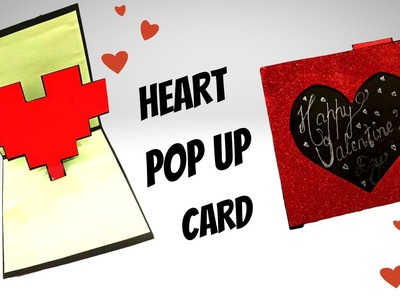 Heart pop up card tutorial | Happy Valentines day card | Valentines day card making