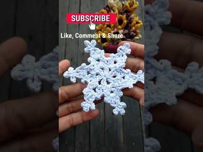 How To Crochet Snowflake, Model 11 #CrochetSnowflake #Shorts #subscribe