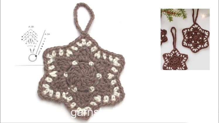 How to crochet the large gingerbread star in DROPS Extra 0-1554