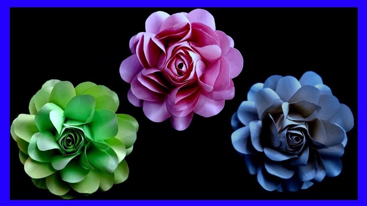 How to make paper rose | DIY paper rose making | #paperrose | #roseflower |  Devika Byju Creations