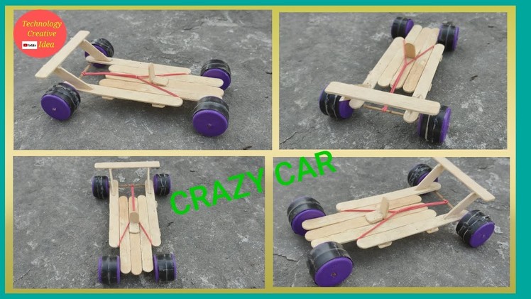 How to make racing car with icecream stick || Mini DIY craft