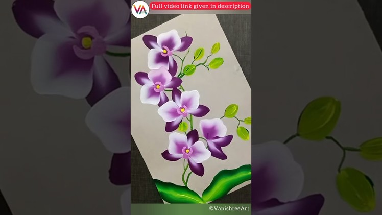 One Stroke Orchid Flowers Painting By Vanishree Art | Acrylic Painting Tutorial #shorts #acrylic