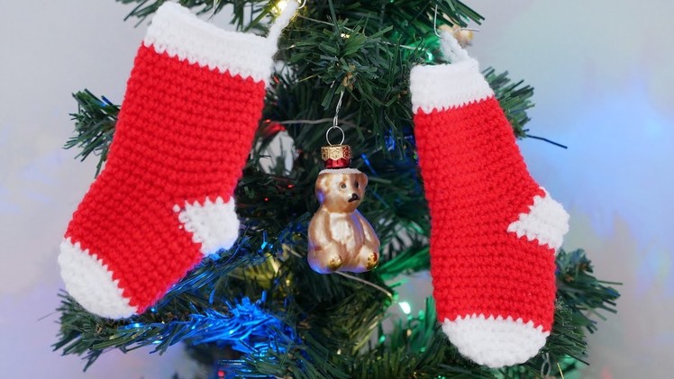 Tuto suspension chaussette de Noël au crochet