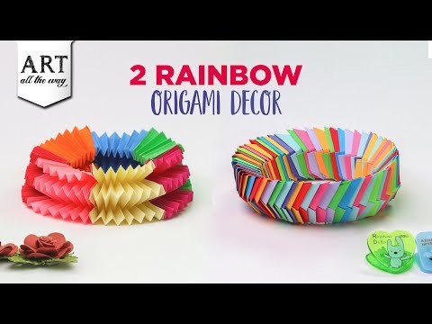 2 Rainbow Origami paper arts and crafts  || Simple diy paper origami decor and craft @VENTUNO ART