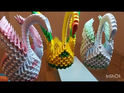 3d origami swan , 3d origami tutorial , | Origami Schwan falten | Basteln