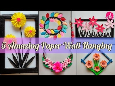 5 Amazing Paper Craft || Unique DIY Wall Hanging || Wall Decor Craft || Paper Wall Hanging