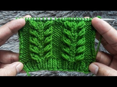Belajar Rajut Motif Daun Kecil | Leaf Knitting pattern | knitting for beginners | Rajut Motif Cantik