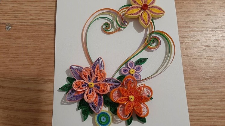 Colorful flowers from papers!! Red, Orange and Purply !! Easy to do *Art quilling