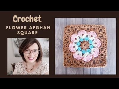 Crochet flower Afghan square, ideal for blankets and jackets #applique #crochetblanket