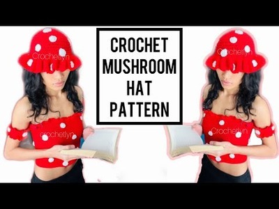 Crochet mushroom hat pattern. easy crochet hat. Crochetlyn