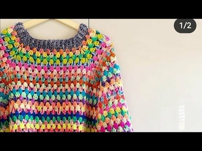 Crochet granny'sweater.vest.jacket#The Crochet world# part-2