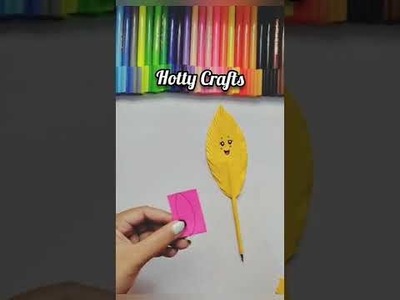 DIY Cute Feather Pen????. Easy Origami paper Pen☺#shorts