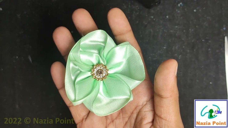 DIY Satin Ribbon flowers | How to make ribbon flowers | Ribbon decoration ideas | Nazia Point