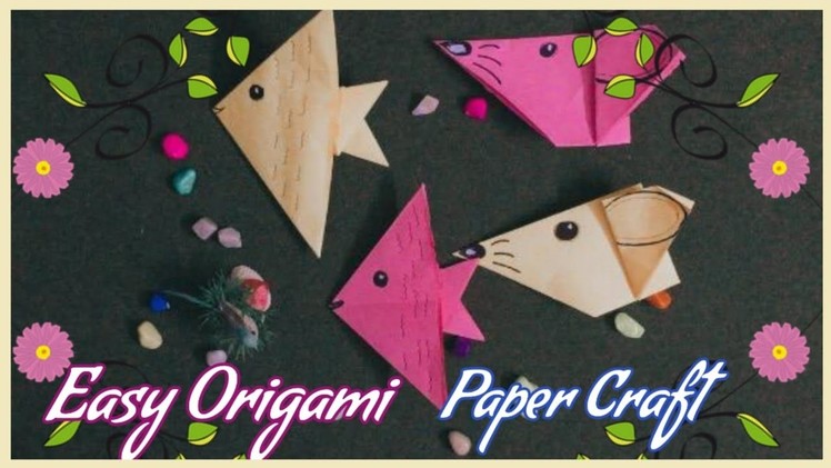 Easy paper craft  |Paper Folding animal shapes ||Easy origami ||Rat and fish | 2 easy paper crafts
