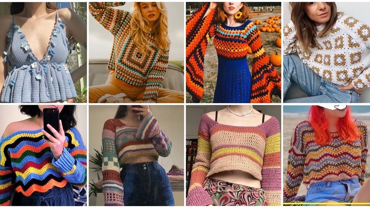 Fancy Crochet knitted pattern Top.crop top.blouse designs
