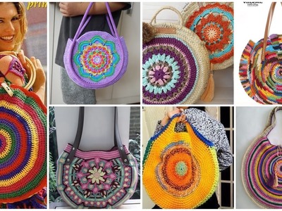 Gorgeous Granny Crochet pattern Boho style Round shape bag designs