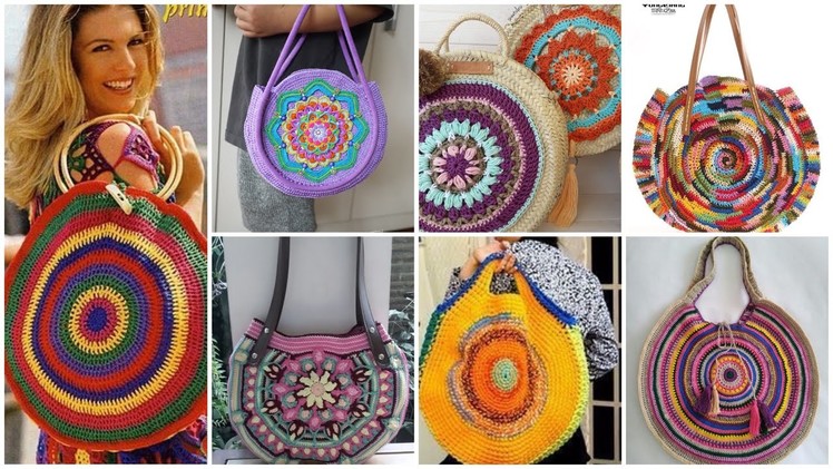 Gorgeous Granny Crochet pattern Boho style Round shape bag designs