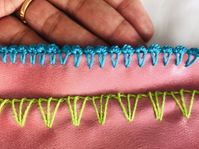 Hand Embroidery : Edging Stitch - Randa Embroidery - Needle Lace - Blanket Stitch Variation