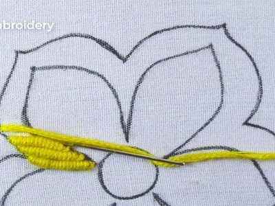 Hand Embroidery New Super Flower Design Bullion Stitch With Beads Embroidery Needle Work Tutorial