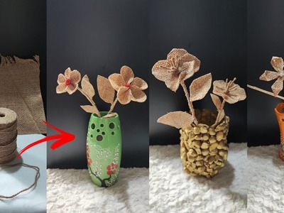 How to make 3 beautiful DIY flower patterns from burlap - Make Flower Pots