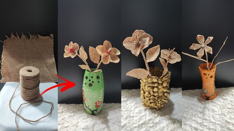 How to make 3 beautiful DIY flower patterns from burlap - Make Flower Pots