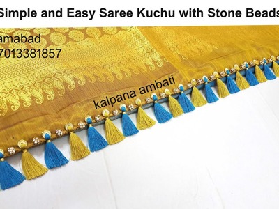 How To Make Beads Saree Kuchu with Price !! Saree Kuchu Design Using Stone Beads. kalpana ambati
