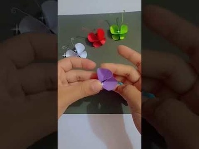 How To Make Easy Paper Butterfly || Paper Craft For School || #shorts #papercraft #paperbutterfly